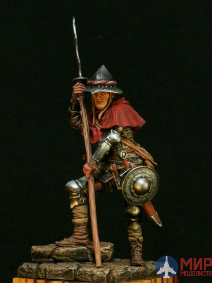 F-54-029 Altores Studio 1/30 54mm Фигура EUROPEAN INFANTRYMAN  14-15 century