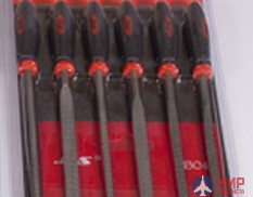 4304 JAS Набор надфилей с ручками, 6 шт., блистер+ чехол
