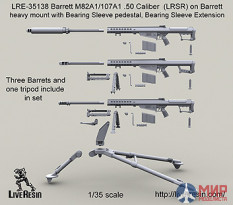 LRE35138 LiveResin Крупнокалиберная снайперская винтовка Barrett M82A1/107A1 .50 калибр на треноге M3, ,9.4000,Крупнокалиберная снайперская винтовка Barrett M82A1/107A1 .50 калибр на треноге M3 1/35