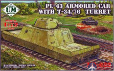 UM2-622 UM 1/72 Бронеплощадка типа ПЛ-43 с башней танка Т-34/76