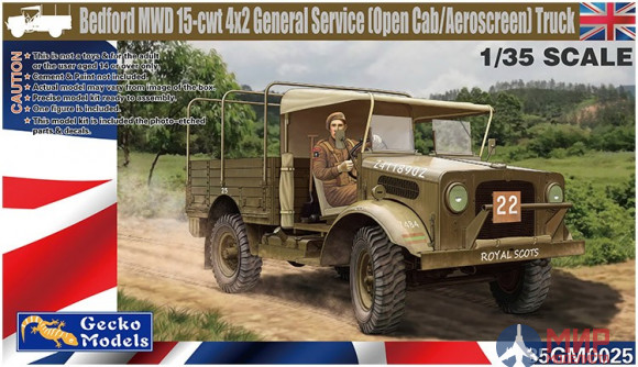 35GM0025 Gecko Models 1/35 Bedford MWD 15-cwt 4x2 General Service (Open Cab/Aeroscreen) Truck