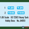 84510 Hobby Boss танк US T29E1 Heavy Tank  (1:35)