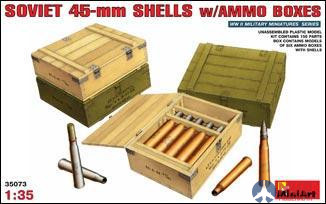 35073 MiniArt 1/35 Советские 45мм снаряды с ящиками Soviet 45-mm shells with ammo boxes