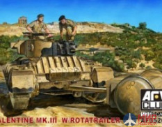 AF35201 AFV Club 1/35 Английский танк Valentine Mk. III with Rotatrailer