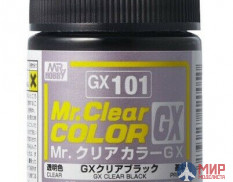 GX101  краска художественная т.м. MR.HOBBY 18мл  Clear Black