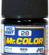 C 28 Gunze Sangyo (Mr. Color) Краска уретановый акрил Mr. Color 10мл STEEL