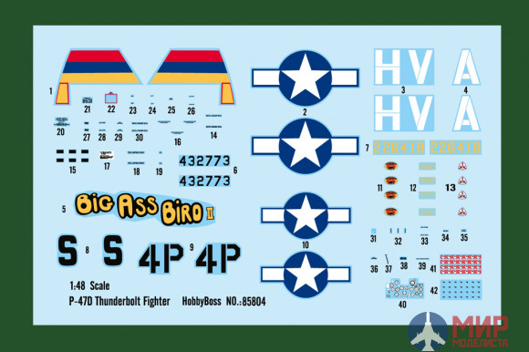 85804 Hobby Boss самолёт P-47D Thunderbolt fighter  (1:48)