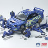 24266 Tamiya Rally mechanics Set (5 фигур, инструменты) наклейки на комбинезонах Subaru и Peugeot 1/24