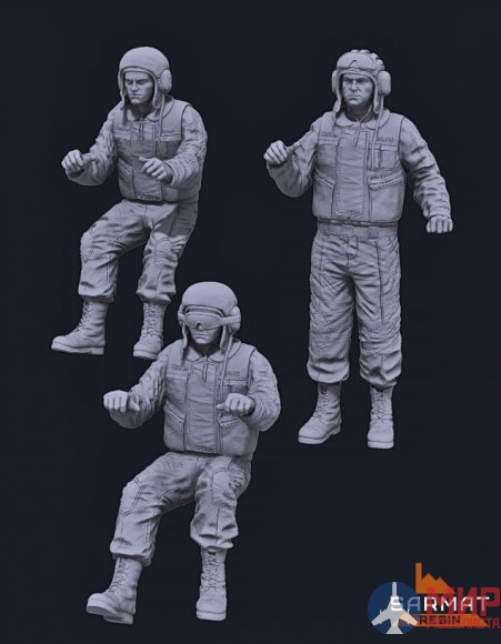 SRms35003 SARMAT Resin 1/35 Экипаж ББМ (БМП-3/БМД-4/Т-72АВ/Б1) в комплекте 6б15 "Ковбой"