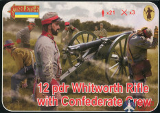 STR183 Strelets*R 1/72 12 pdr Whitworth Rifle with Confederate Crew