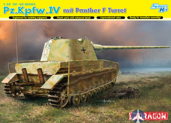 6824 Dragon танк Pz.Kpfw.IV mit Panther F Turret 1/35