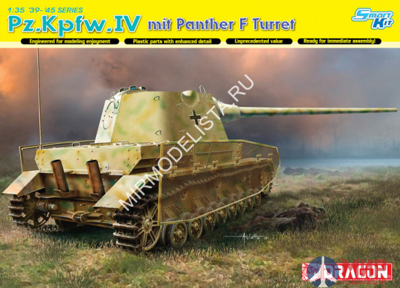 6824 Dragon танк Pz.Kpfw.IV mit Panther F Turret 1/35