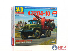 1401AVD AVD Models 1/43 Сборная модель Лесовоз с прицепом-роспуском 43204-10