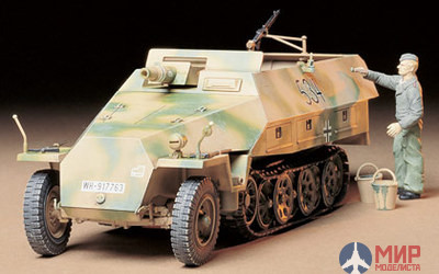 35147 Tamiya 1/35 Немецкий полугусеничный БТР Sd.Kfz.251/9 Ausf.D Kanonenwagen с 1 фигурой