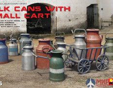 35580 MiniArt аксессуары  MILK CANS WITH SMALL CART  (1:35)