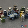 35580 MiniArt аксессуары  MILK CANS WITH SMALL CART  (1:35)