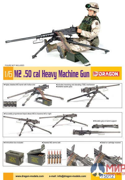 75012 Dragon 1/6 M2 .50-cal Heavy Machine Gun