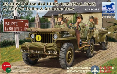 CB35106 Bronco Models 1/35 Автомобиль US GPW 1/4ton 4x4 Utility Truck (Mod.1942)