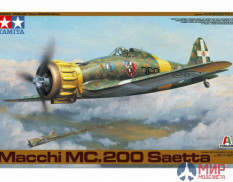 37007 Tamiya 1/48 Итальянский истребитель Macchi MC.200 Saetta, с фигурой пилота