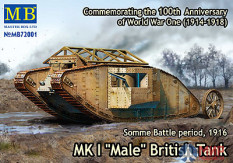 MB72001 Master Box 1/72 WWI Британский танк Mk.I "Male"