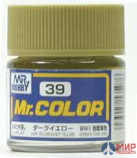 C 39 Gunze Sangyo (Mr. Color) Краска уретановый акрил Mr. Color 10мл DARK YELLOW (SANDY YELLOW)