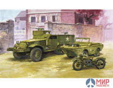 13408 Academy 1/72 Набор три в одном: БТР М3, Ford GPA, мотоцикл