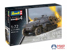 03324 REVELL НЕМЕЦКИЙ БРОНЕТРАНСПОРТЕР SD.KFZ. 251/1 AUSF. C + WURFR. 4 (1:72)