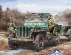 2126 Takom 1/35 U.S. Army 1/4 ton utility truck with 1/4 ton utility trailer &  MP figure