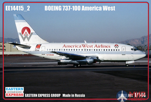 ее14415_2 Воcточный Экспресс 1/144 Самолет Авиалайнер Б-731 America West (Limited Edition)