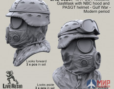 LRE35267 LiveResin Противогаз M17 US с капюшоном комплекта ядерной, био- и химической защиты 1/35