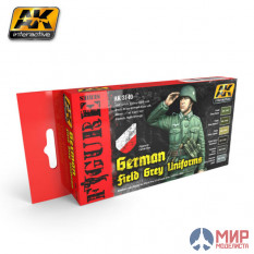 AK-3140 AK Interactive Набор из шести акриловых красок GERMAN FIELD GREY UNIFORMS