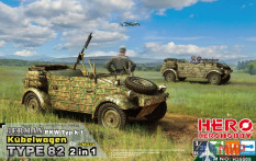 H35005 HERO Hobby 1/35 German Pkw Typ k1 Kubelwagen Type 82+MG32 (2in1)