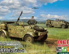 H35005 HERO Hobby 1/35 German Pkw Typ k1 Kubelwagen Type 82+MG32 (2in1)