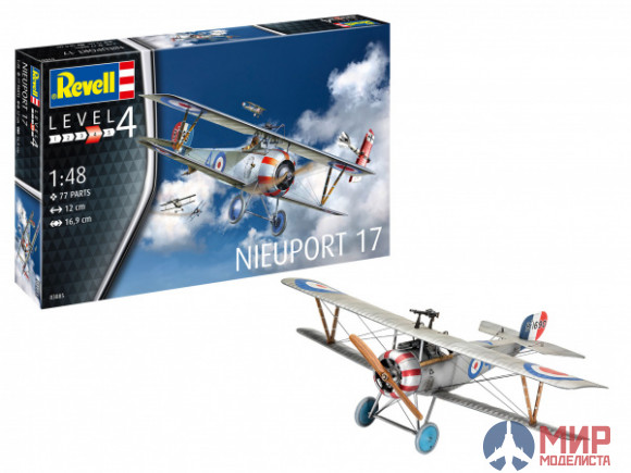 03885 REVELL ФРАНЦУЗСКИЙ ИСТРЕБИТЕЛЬ-БИПЛАН NIEUPORT 17 (1:48)