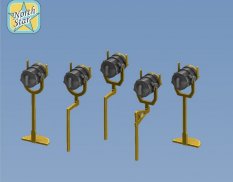 NSA350079 North Star Models 1/350 Фототравление Set of 10 pcs. US NAVY searchlights 12 inch.