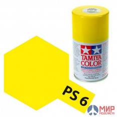 86006 Tamiya PS-6 Yellow (Жёлтая) краска-спрей 100 мл.