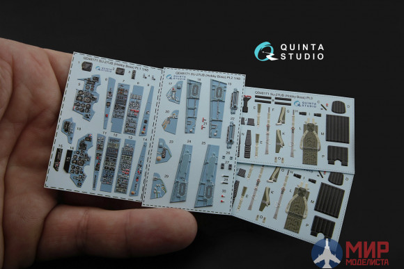 QD48171 Quinta Studio 1/48 3D Декаль интерьера кабины Су-27УБ (для модели HobbyBoss)
