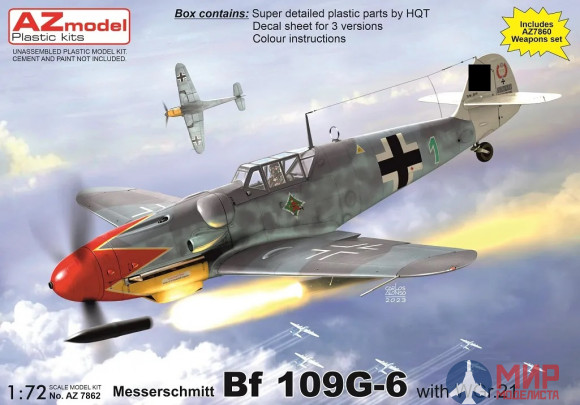 AZ7862 AZ Model 1/72 Messerschmitt Bf 109 G-6 With WGr.21