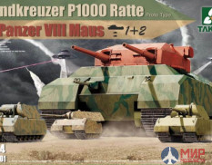 3001 Takom 1/144 Landkreuzer P1000 Ratte (Prototype) и Landkreuzer P1000 Ratte&Panzer VIII Maus