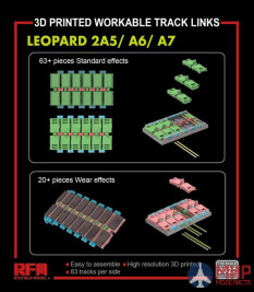 RM-2022 Rye Field Models 1/35 Leopard 2A5/A6/A7 3D printed workable track links