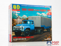 7075AVD AVD Models 1/43 Сборная модель ЗИЛ-130В1 с полуприцепом ОДАЗ-794