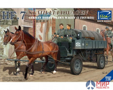 RV35043 Riich Models 1/35 German Hf.7 Horse drawn Steel field wagen w/2 Horses & 2 Figures