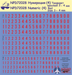 72028 New Penguin 1/72 New Penguin Decals NPD72028 Цифры (2) "Красные"