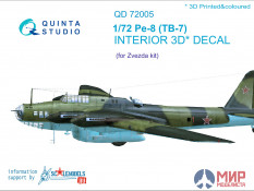 QD72005 Quinta Studio 3D Декаль интерьера кабины Пе-8/ТБ-7