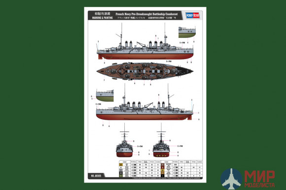 86505 Hobby Boss French Navy Pre-Dreadnought Battleship Condorcet 1/350