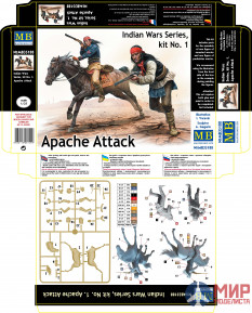 MB35188 Master Box 1/35 Фигуры Серия индейских войн, набор № 1. Апачи. Атака