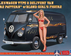 52264 Hasegawa 1/24 Автомобиль Volkswagen Type 2 Delivery Van "Fire Pattern" w Blond Girl's Figure