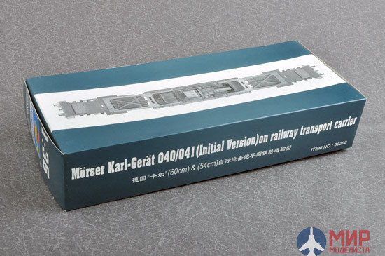 00208 Trumpeter 1/35 Германское Ж/Д орудие Morser Karl-Gerat 040/041 on railway transport