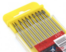 4392 JAS Набор боров, металл HSS, острый конус, овал, размер 1,8; 2,2; 2,6; 3,0; 3,4 мм, 10 шт./уп.