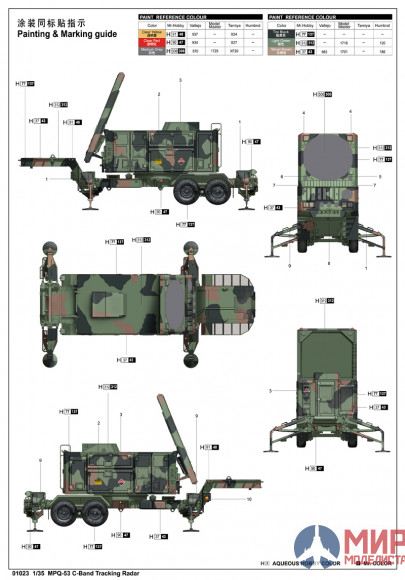 01023 Trumpeter 1/35 Радар MPQ-53 C-Band Tracking Radar